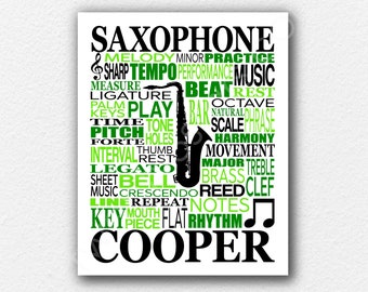 Saxophone Typography Poster, Gift for Saxophone Player, Saxophone Player Art, Saxophonist Art, Saxophonist Gift, So Saxy Art, Sax Poster