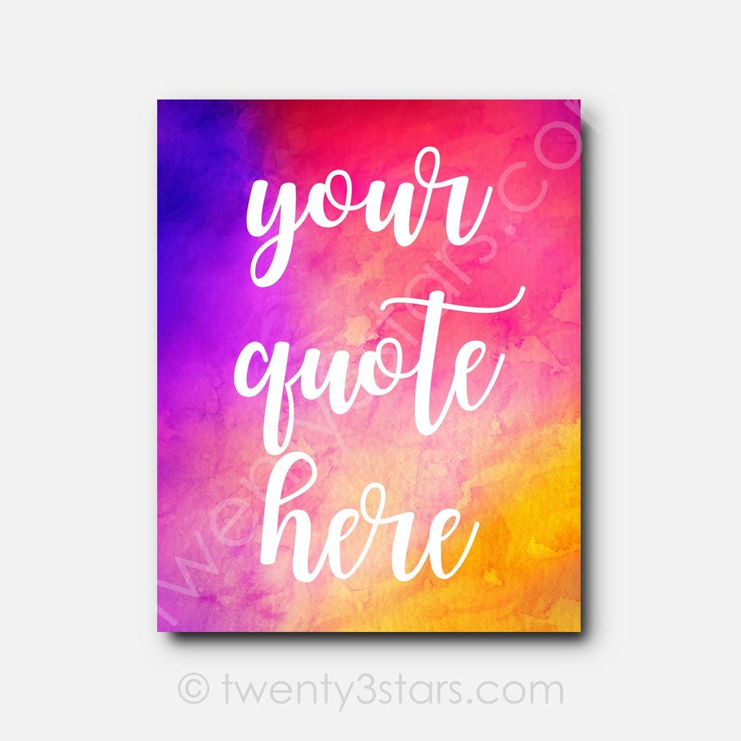 Custom Quote Watercolor Poster: Personalized Wall Art - Etsy