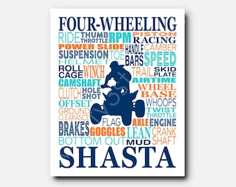 ATV Four-Wheeling Poster: Personalized All Terrain Vehicle Art Print
