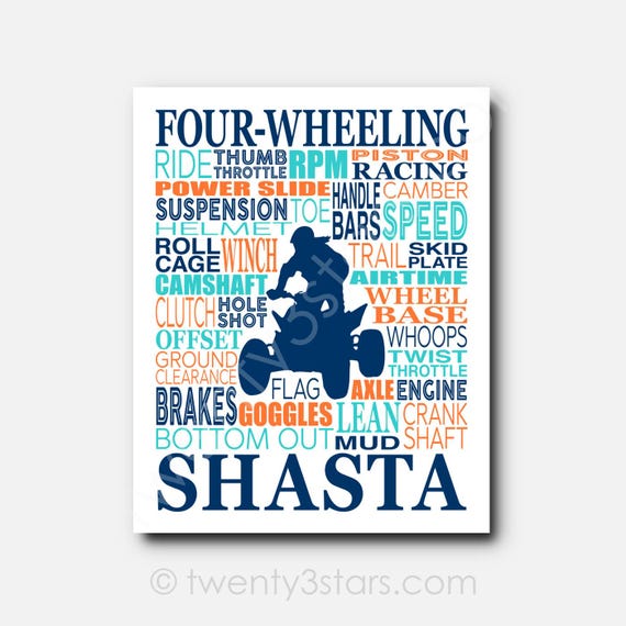 ATV Four-wheeling Poster: Personalized All Terrain Vehicle Art
