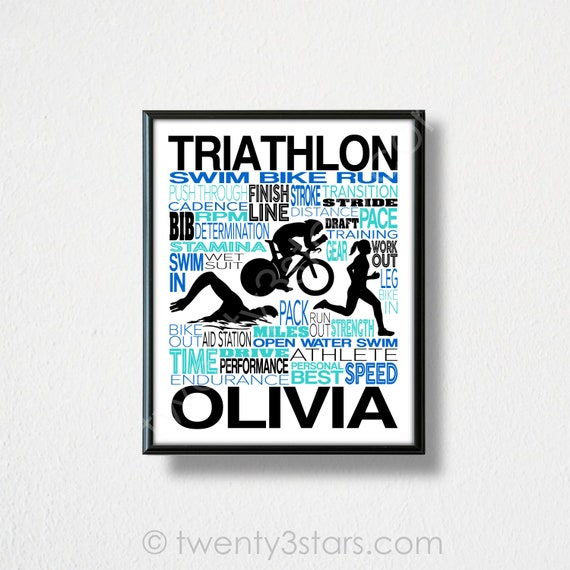 Triathlon Poster Triathlon Poster Gift for -
