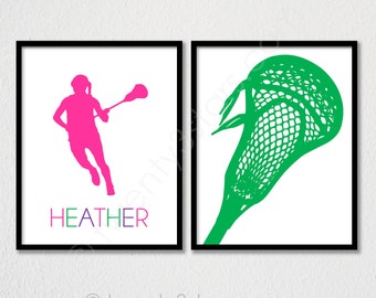 Girl's Lacrosse Art Prints, Lacrosse Name Art, Lacrosse Player Gift, Lacrosse Team Gift, Women's Lacrosse Player Gift, Lacrosse Coach Art