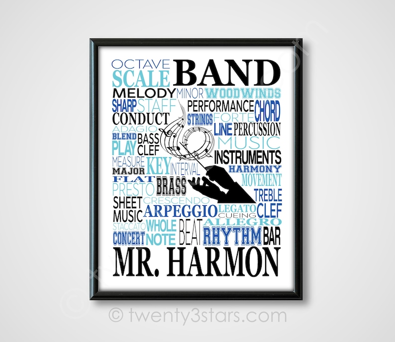 Conductor Lettering Cornet Poster: Custom Typography Print (unframed, Handmade) - Etsy