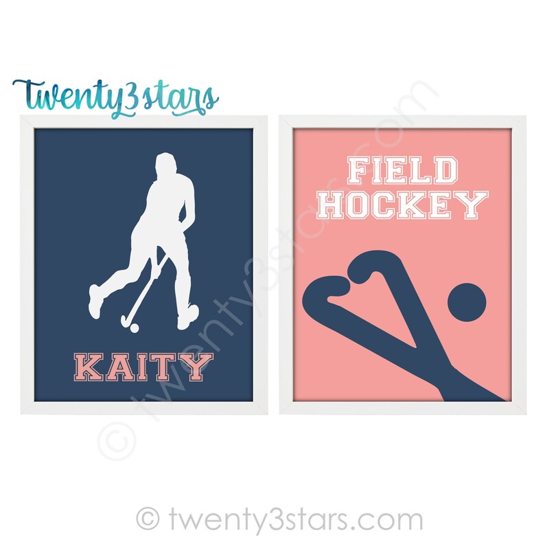 Field Hockey Posters Girl's Field Hockey Art Custom Etsy
