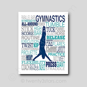 Boy&#39;s Gymnastics Poster: Customizable Gymnast Art Print