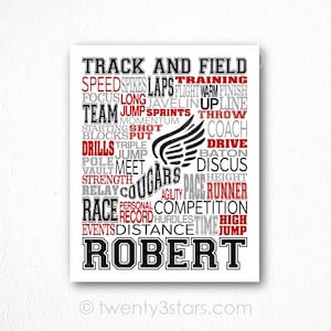 Custom Track and Field Art: Personalized Runner Gift