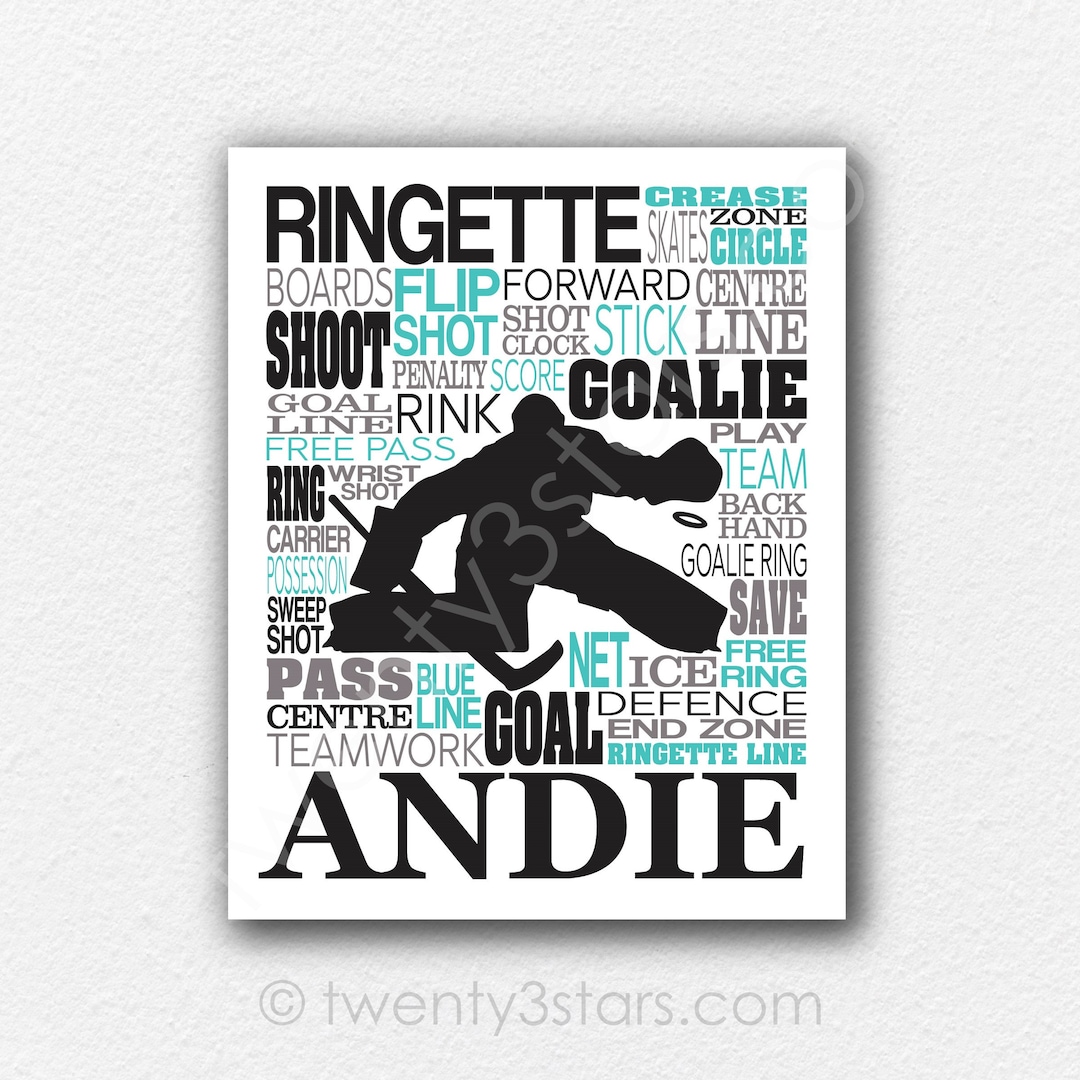 Ringette Goalie Art, Ringette Gift, Gift for Ringette Goalie, Ringette