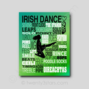 Custom Irish Dance Word Art Poster: Gift for Dancer
