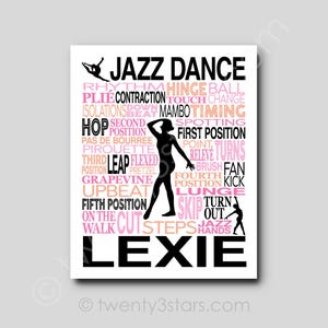 Personalized Jazz Dance Art Print: Custom Typography, Dancer Gift image 9