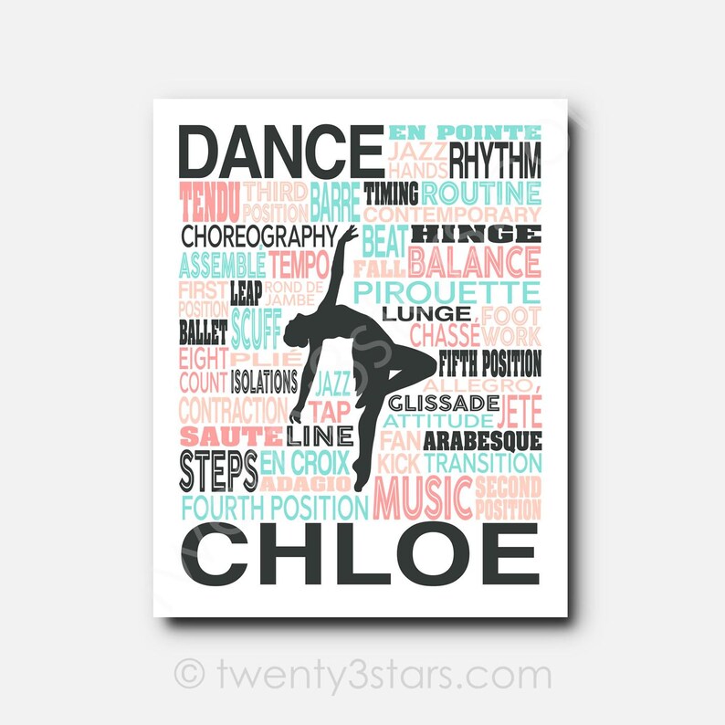 Personalized Jazz Dance Art Print: Custom Typography, Dancer Gift image 12