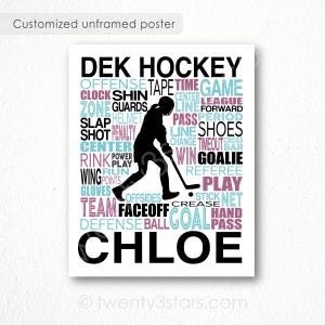 Custom Dek Hockey Poster: Street Hockey Player Gift