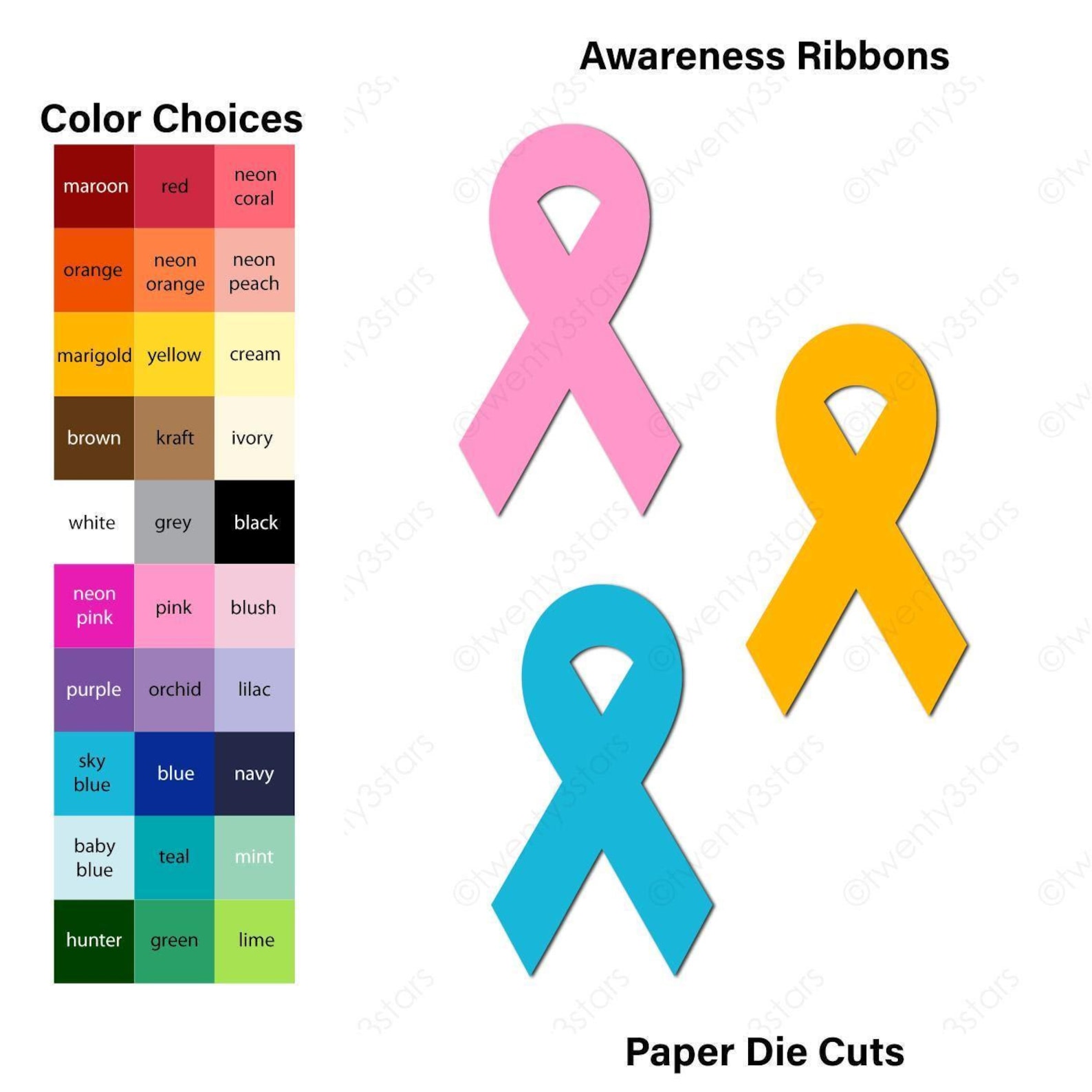 Paper Ribbon Die Cuts: Cancer Awareness, Remembrance Ribbons Decor - Etsy