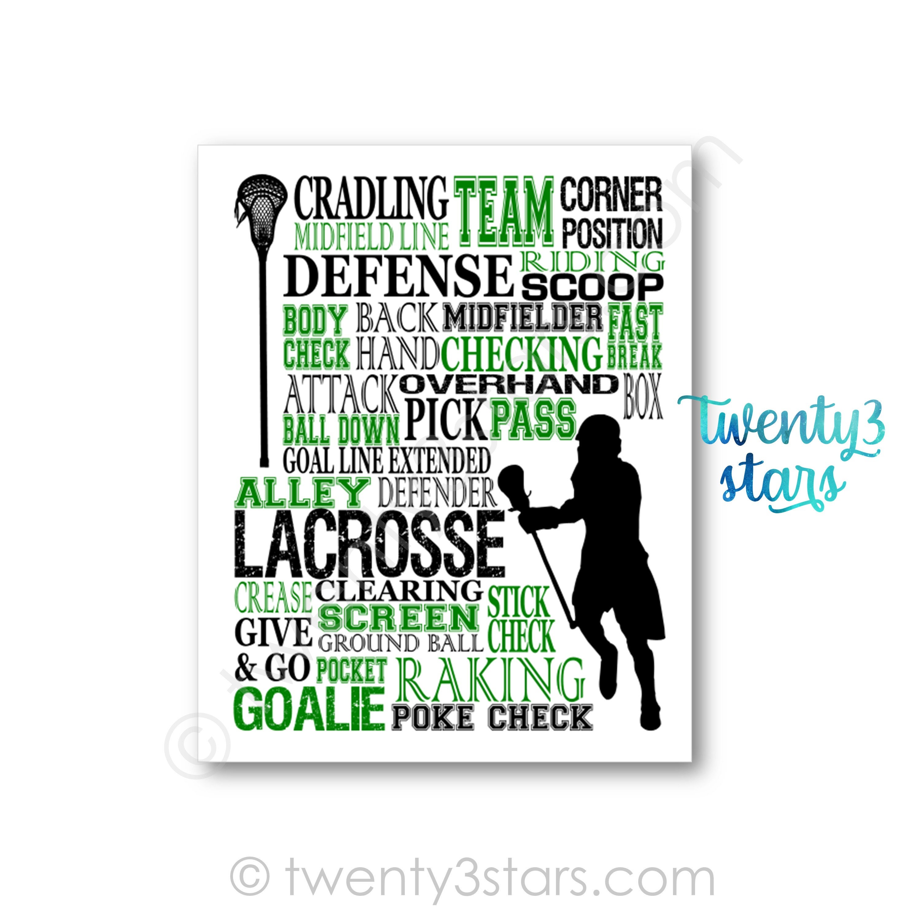 Lacrosse Word Art Boy's Lacrosse Gift Lacrosse Coach Etsy