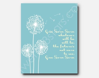 Que Sera Sera Dandelion Art Print: Customizable Colors