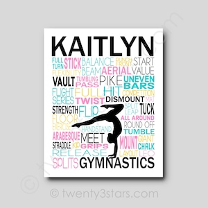 Gymnastics Poster Art, Gymnastics Gift, Gymnastics Poster, Gymnast Word Art, Gymnastics Team Gift, Gymnast Gift, Gymnastics Framed Art Print