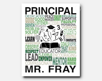 Custom Principal Word Art Poster: Personalized Educator Gift
