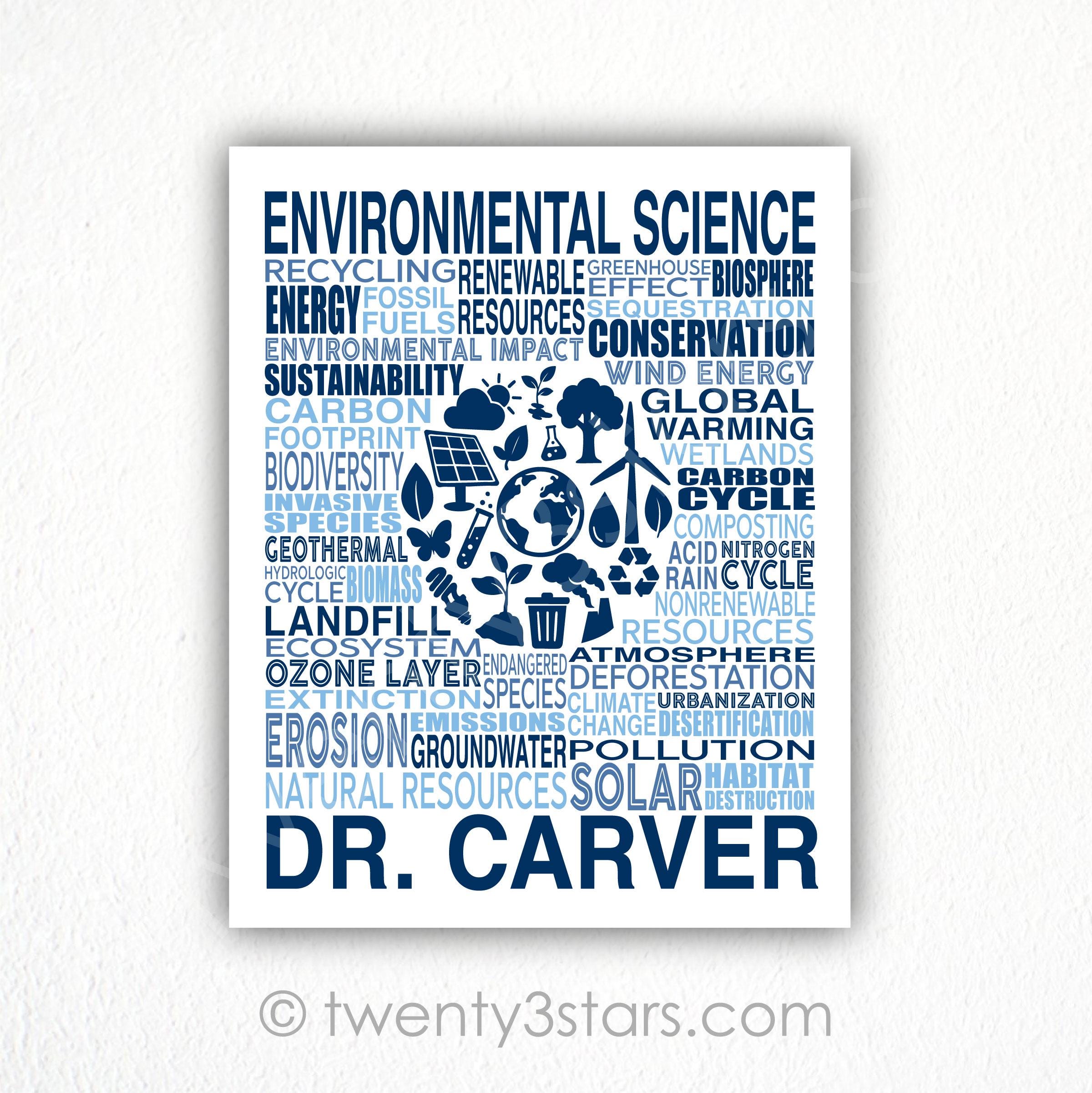 Custom Environmental Science Teacher Poster: Earth Tone Wall Art