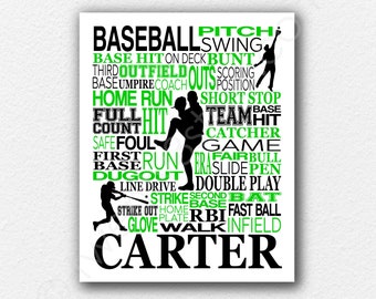 Baseball Team Poster, Baseball Room Art, Baseball Coach Art, Baseball Team Gift, Baseball Wall Art, Baseball Team Gift