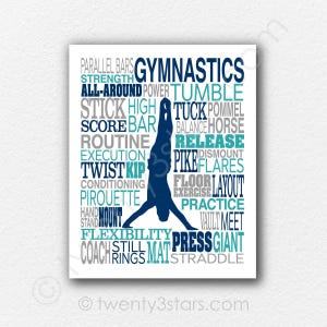 Boy's Gymnastics Poster: Customizable Gymnast Art Print image 7