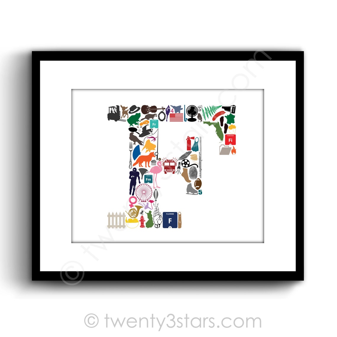 Letter F Poster Letter F is for Art F Nursery Wall Art | Etsy