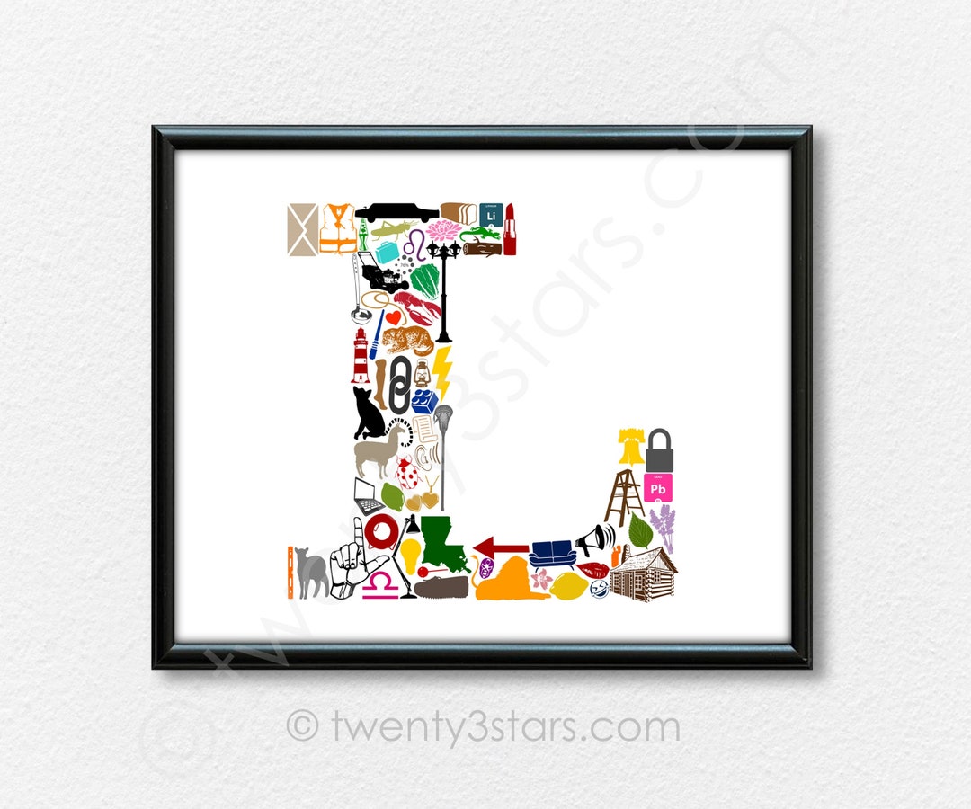 Letter L Poster Letter L is for Art L Nursery Wall Art - Etsy