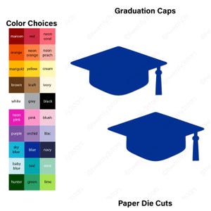 Cardstock Graduation Cap Die Cuts: Grad Party Confetti, Scrapbooking