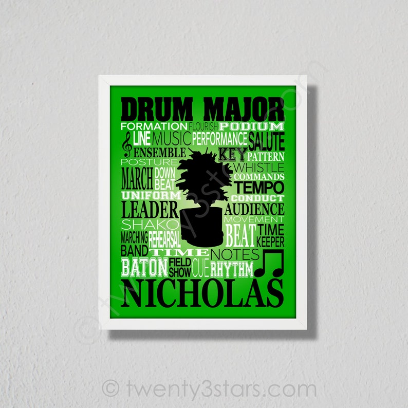 Custom Drum Major Poster Gift for Band Leader Conductor Etsy