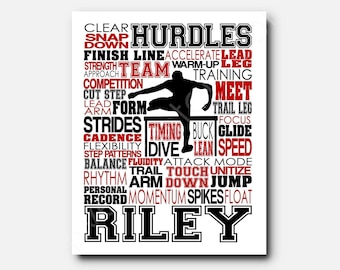 Hurdles Track and Field Poster: Custom Colors (Personalized Print)