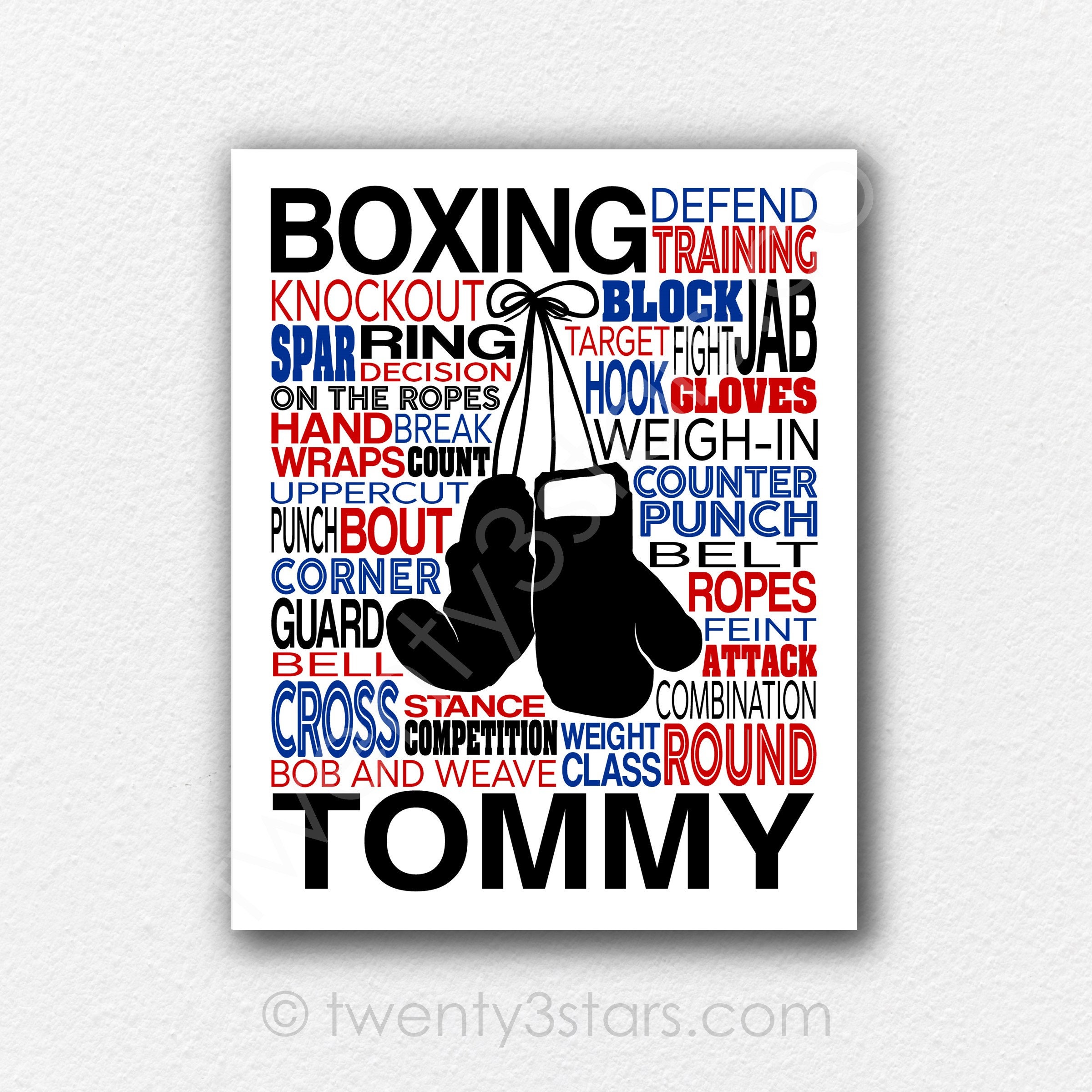 ボクシング ポスター Boxing Poster チャベス ジャクソン 等 Boxing Typography Poster: Custom Colors (name and Silhouette