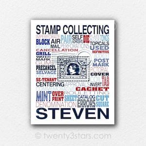 Stamp Collecting Poster: Custom Philately Gift, Stamp Wall Art