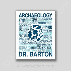 Archaeology Poster, Educator Gift, Gift for Archaelogist, Anthropology Gift, Archaeologist Word Art, Paleontology Major Gift