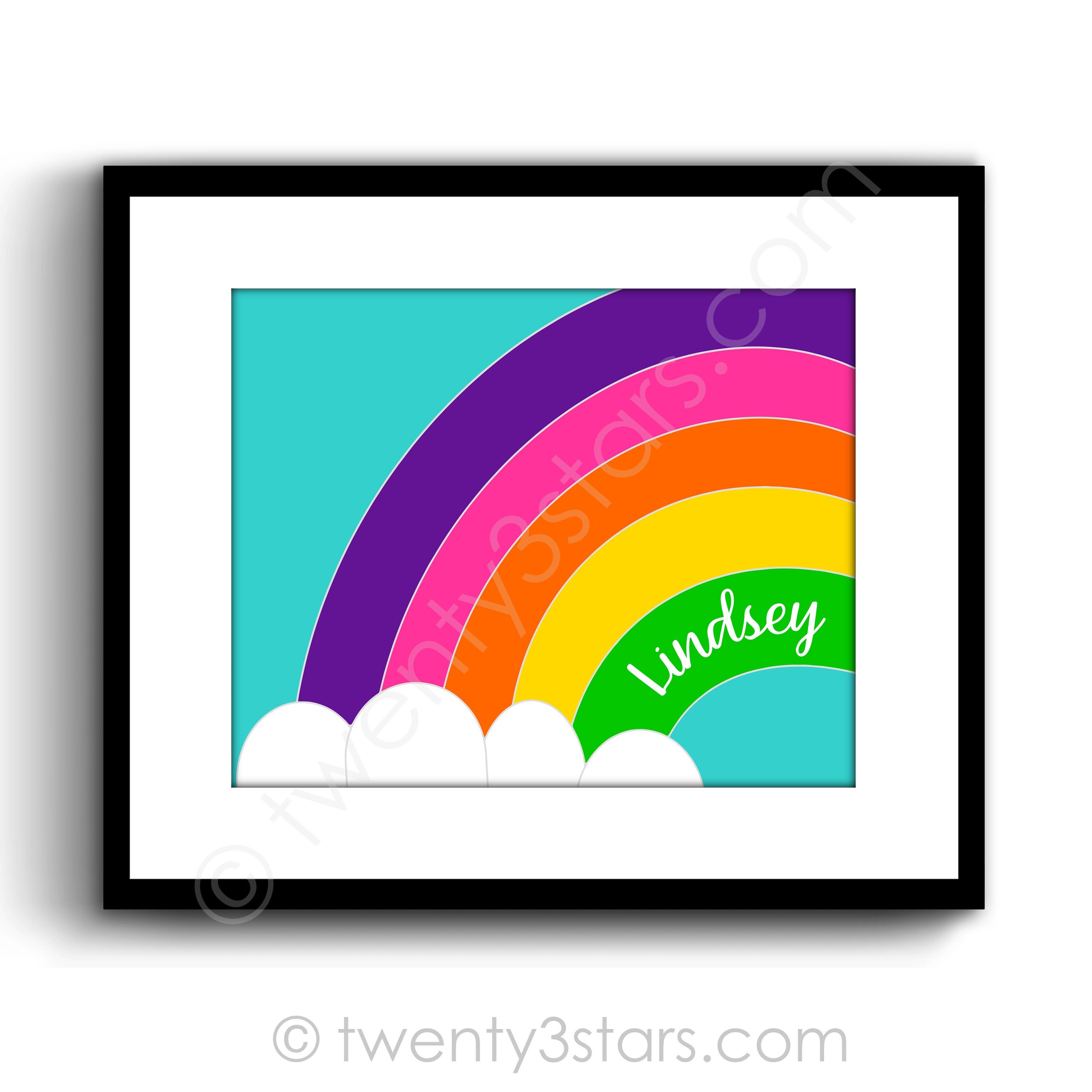 Custom Name Rainbow Art Print – Little Great Design Co.