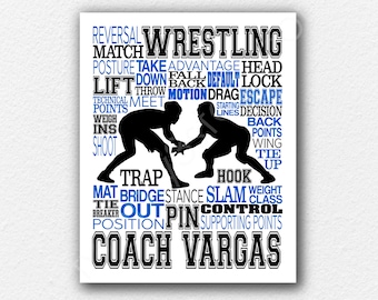 Personalized Wrestling Gift, Wrestler Art Print, Wrestling Art, Custom Wrestler Poster, Wrestling Team Gift, Wrestling Coach Gift