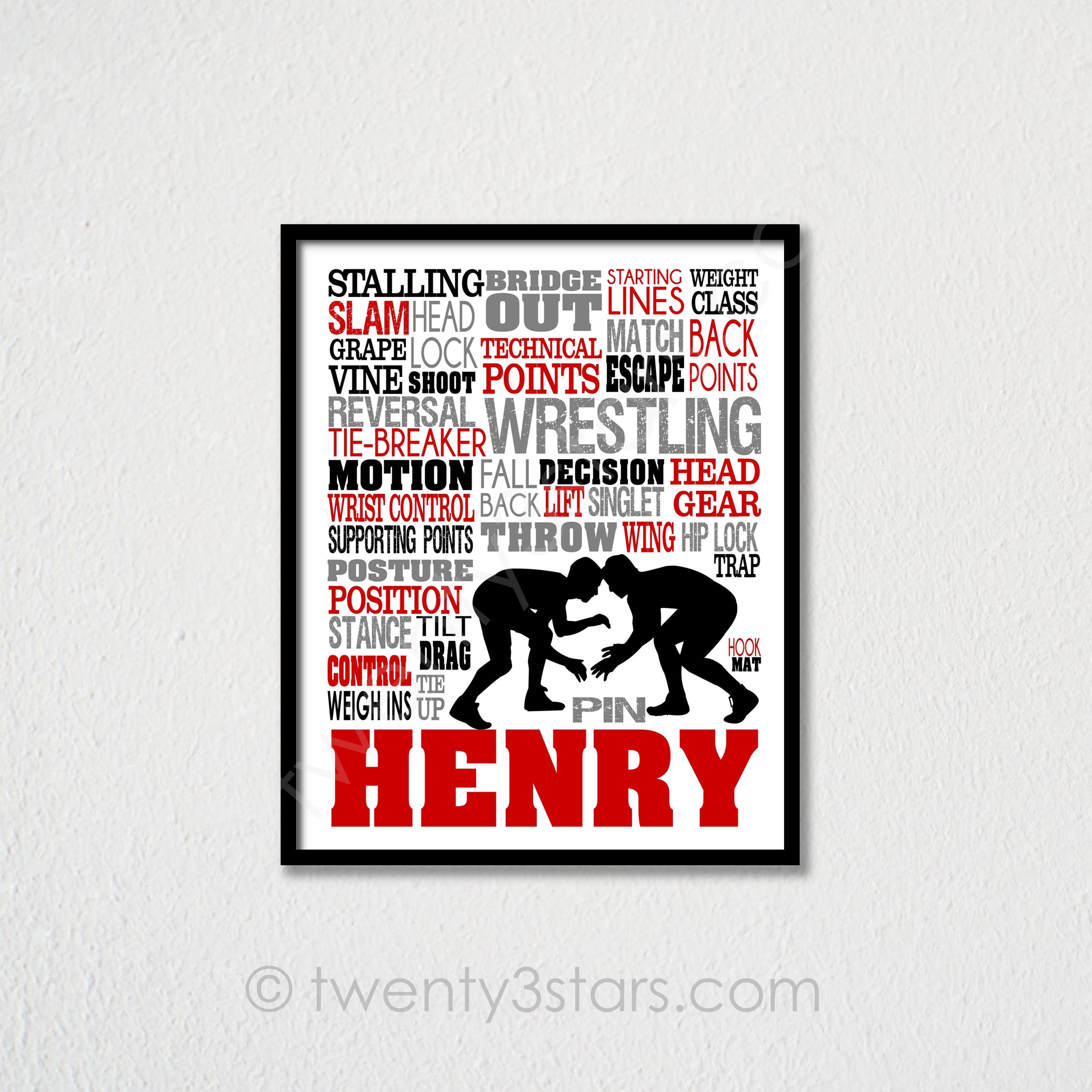 Wrestling Word Art Wrestler Art Print Wrestling Art Custom Etsy