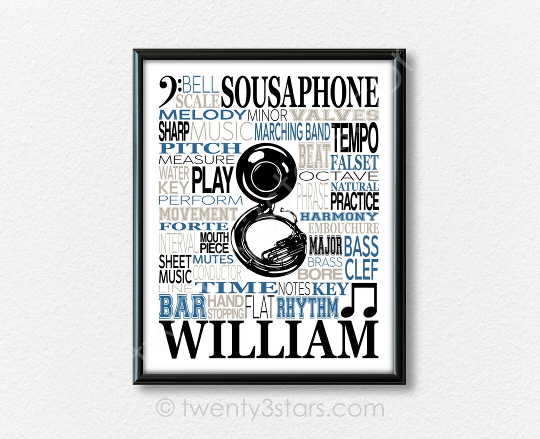 Sousaphone Word Art, Sousaphone Poster, Sousaphone Player Gift