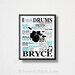 Personalized Drummer Poster, Drummer Typography, Gift for Drummers, Percussion Wall Art, Percussion Print, Drums Art Gift, Marching Band 