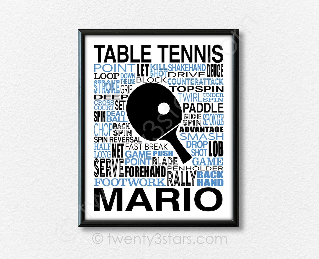 Table Tennis Word Art Table Tennis Art Ping Pong Art Table Etsy