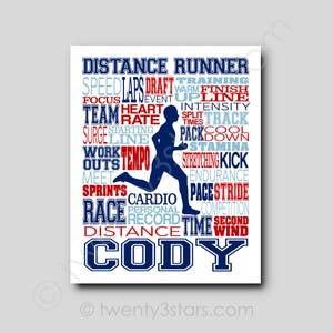 Custom Distance Running Art Print: Track & Field Gift