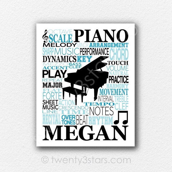 Custom Piano Poster, Piano Player Art, Pianist Gift, Piano Player Gift, Piano Teacher Gift, Piano Player Art, Piano Word Art, Piano Poster