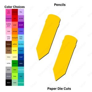 Cardstock Pencil Paper Die Cuts: Back to School Confetti, Classroom Decor Name Tags