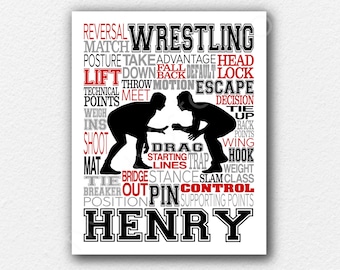 Wrestling Gift, Wrestler Poster Art, Wrestling Art, Personalized Wrestler Poster, Wrestling Team Gift, Wrestling Coach Gift, Wrestler Poster