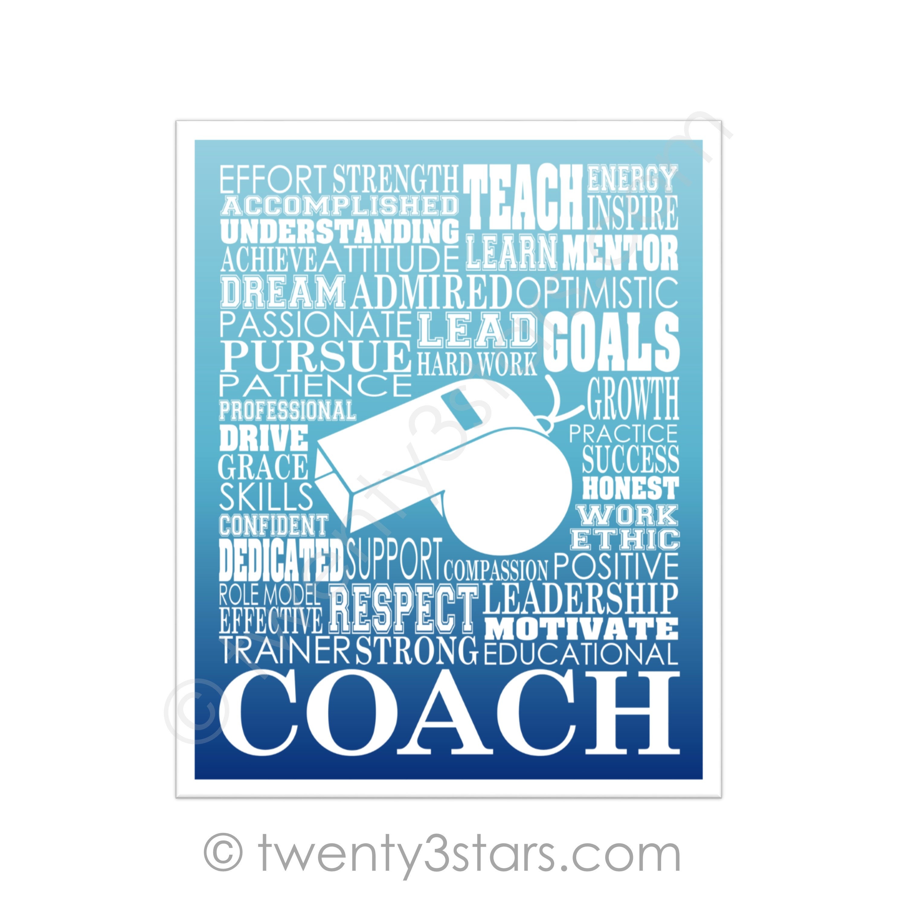 Coach Word Art Coaching Gift Teacher Poster Coach Art Gift Etsy