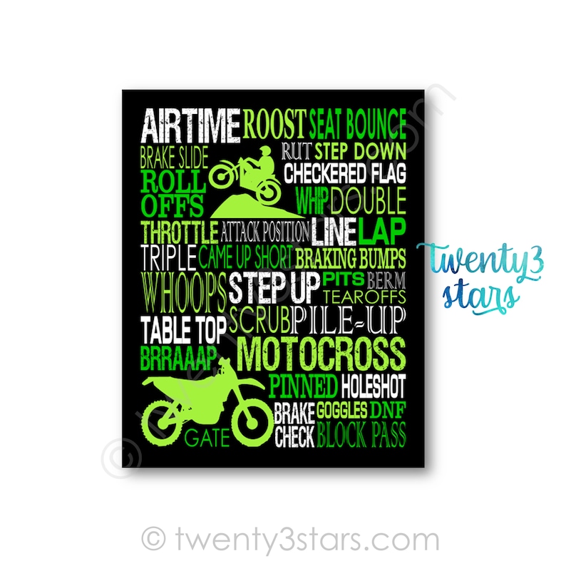 Motocross Word Art Gift for Motocross Riders Motocross Gift Etsy