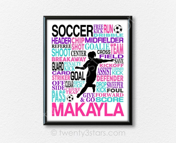 Poster, affiche Football Soccer Player kicking the Ball, Cadeaux et merch