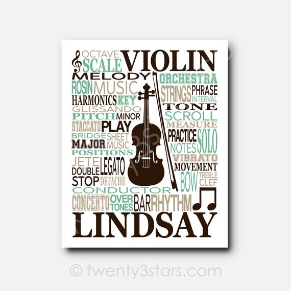 Custom Violin Word Art Print: Personalized Orchestra Gift - Etsy