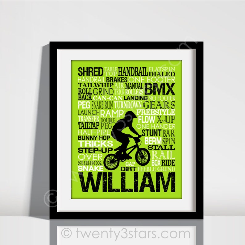 BMX Word Art Gift for Bicycle Motocross Rider BMX Gift Bmx Etsy