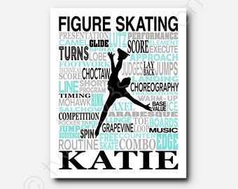Custom Figure Skating Art Print: Personalized Ice Skater Gift