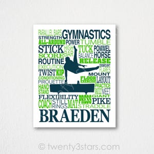 Boy's Gymnastics Poster: Customizable Gymnast Art Print image 6