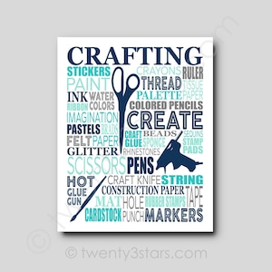 Custom Crafting Word Art Print: Personalized Craft Room Decor
