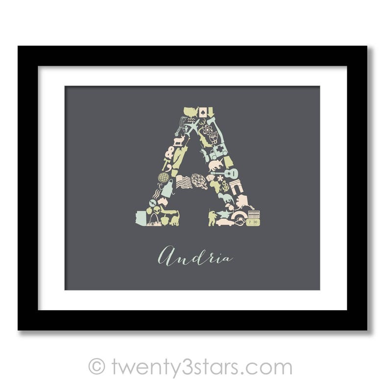 Letter A Poster Letter A is for Art A Nursery Wall Art Etsy
